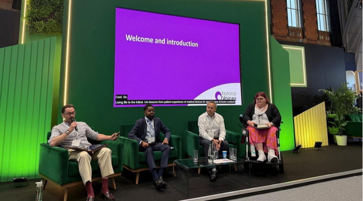 Image shows WM-ADASS Coproduction advisory Group member Katie-Rose particpating in a conference panel