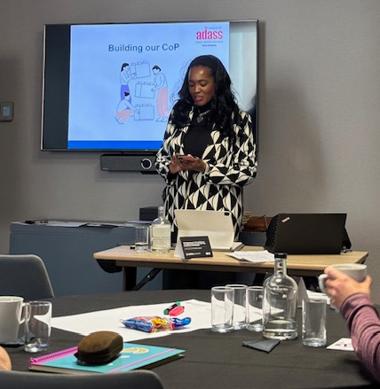 Sandra Simpson facilitation the WM ADASS CoP for adult social care workers