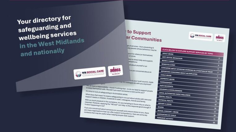 Cover image of the WM Directory for Safeguarding and Wellbeing Services