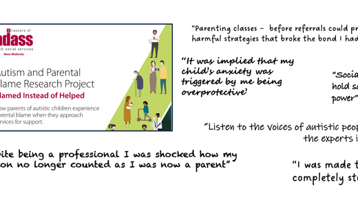 Our research on autism and parental blame has involved a systematic literature review, an online survey of 783 parents of autistic children, and two focus groups with parents