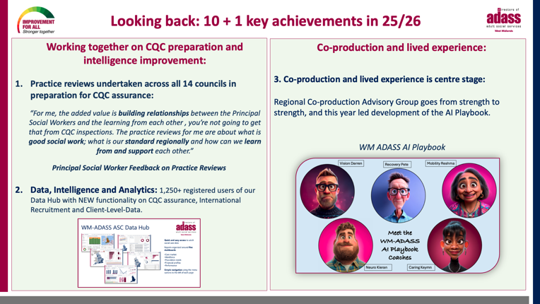 Visual describing the first three achievements in 2025-26